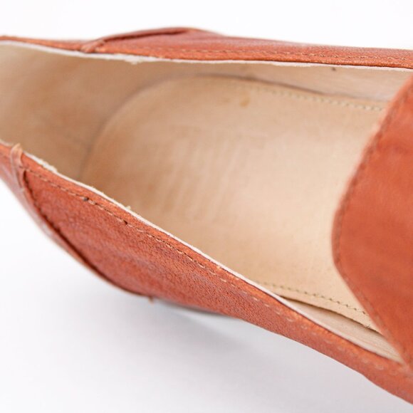 FRYE Kenzie Venetian Pointed-Toe Slip On Cognac Leather Flats: Size 9.5 M - Picture 8 of 8